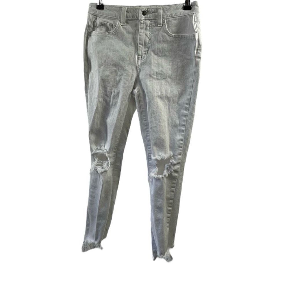 L’Agence White Distressed Skinny Jeans Size 26